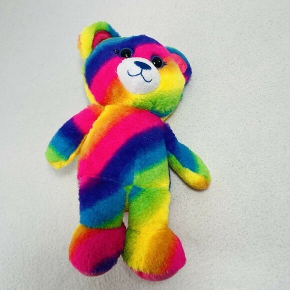 Build A Bear 9” Plush Striped Colorful Rainbow Lgbt Heart Hidden Surprise Insert - Picture 2 of 9